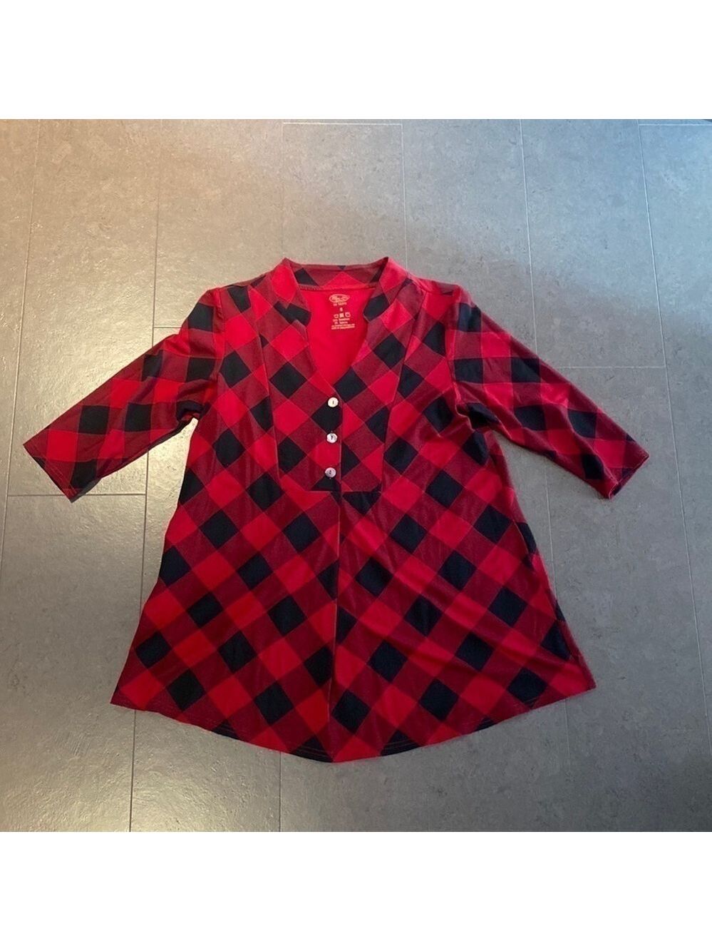 BLUE sky clothing Buffalo check tunic size small